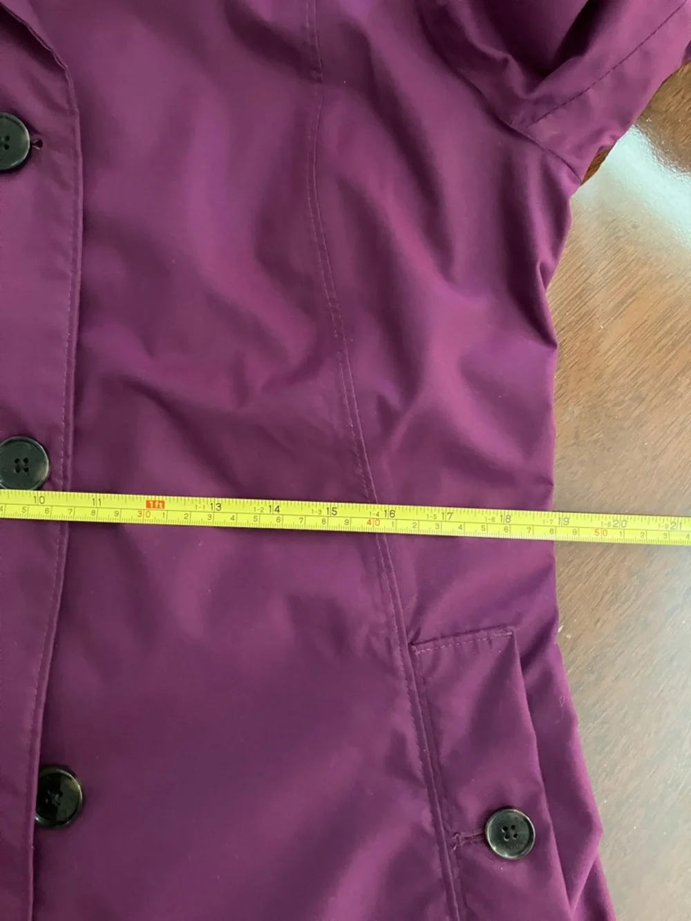 Lands' End Fuchsia Purple Spring Raincoat Trench Jacket Coat Small - Picture 14 of 16